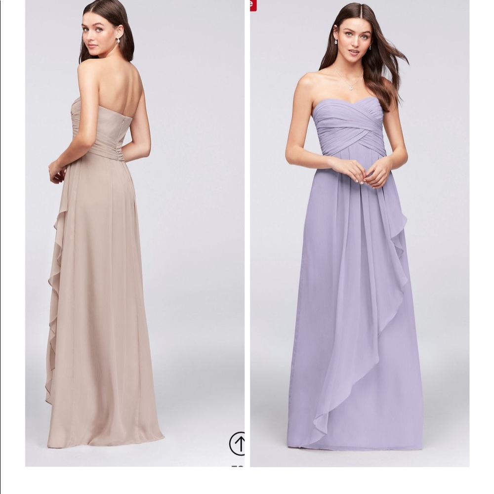 Floor length chiffon dress in iris.